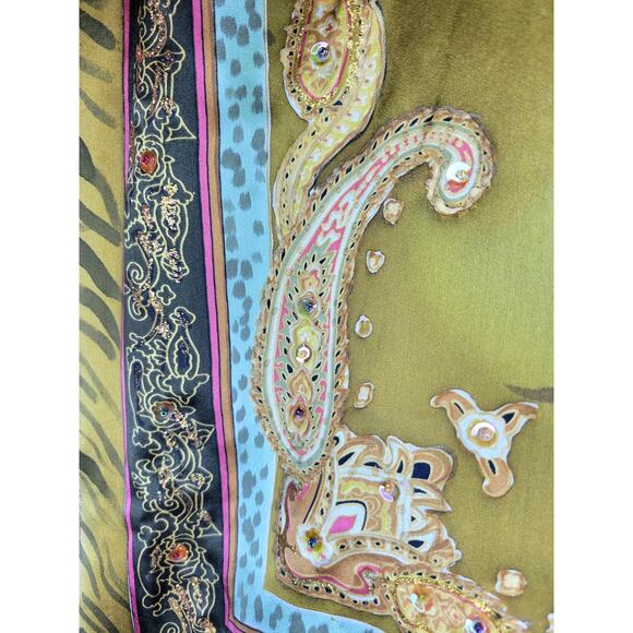 Vintage Ruby Cho Silk Zip Up Embellished Blazer XL - Picture 5 of 9